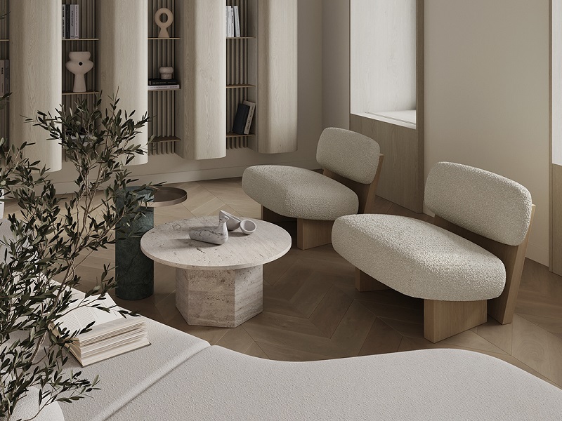 Phòng khách đơn giản, sang trọng, hiện đại với bộ sofa độc đáo BA1504