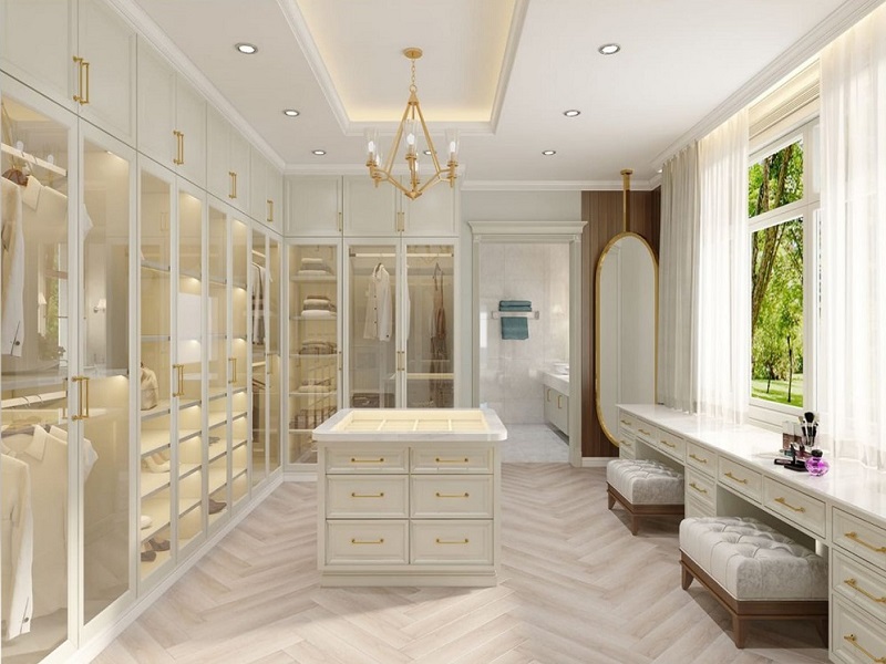 Thiết kế mẫu phòng thay đồ cho các quý cô BA3012