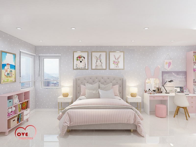 Mẫu thiết kế phòng ngủ đẹp cho bé gái