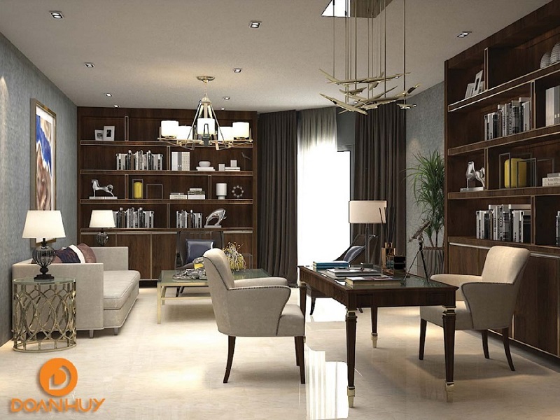 Mẫu thiết kế phòng đọc sách và phòng làm việc cho gia đình