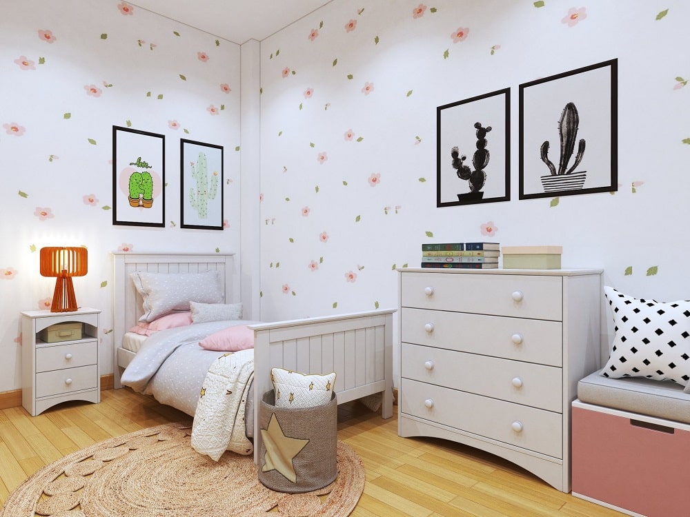 Mẫu thiết kế phòng ngủ dễ thương cho bé gái 