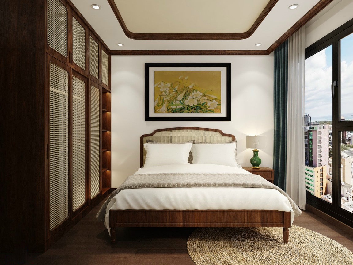 Thiết kế phòng ngủ theo phong cách đông dương